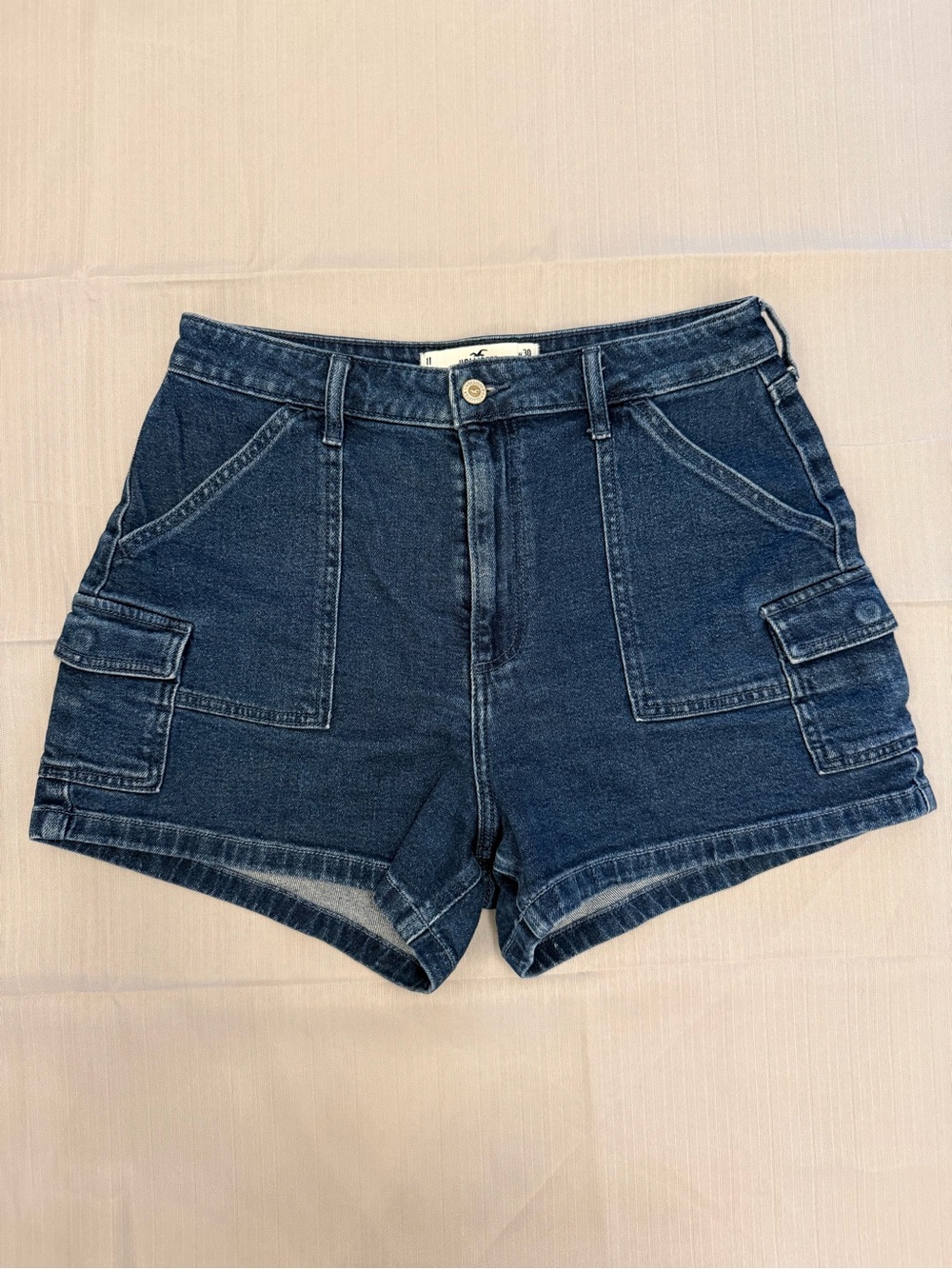 Hollister Dark Blue Denim Cargo Shorts